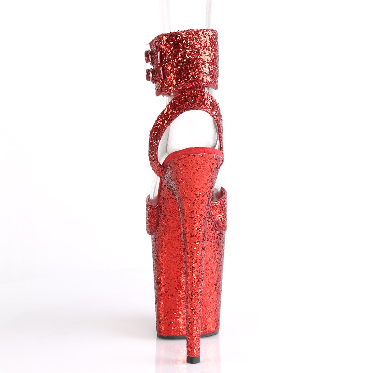 Pleaser Sandales pour femmes FLAMINGO-891LG Glitter rouge / Glitter rouge
