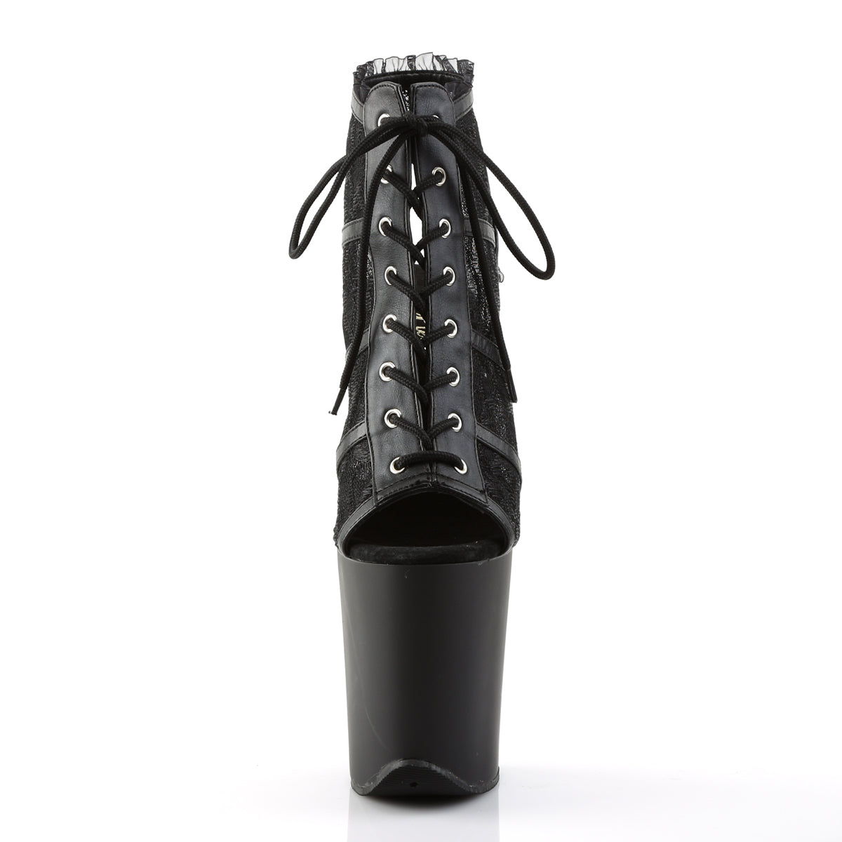 Pleaser Sandales pour femmes FLAMINGO-896LC BLK MESH-DACE / BLK MATTE
