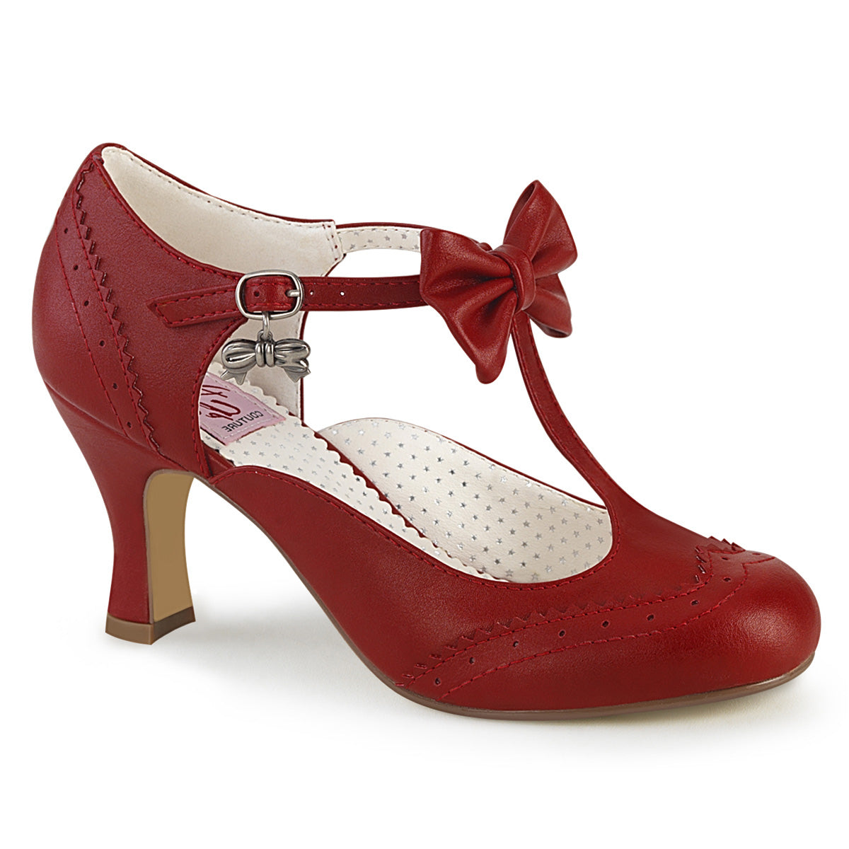 Pin Up Couture Pompes pour femmes FLAPPER-11 Cuir en faux rouge