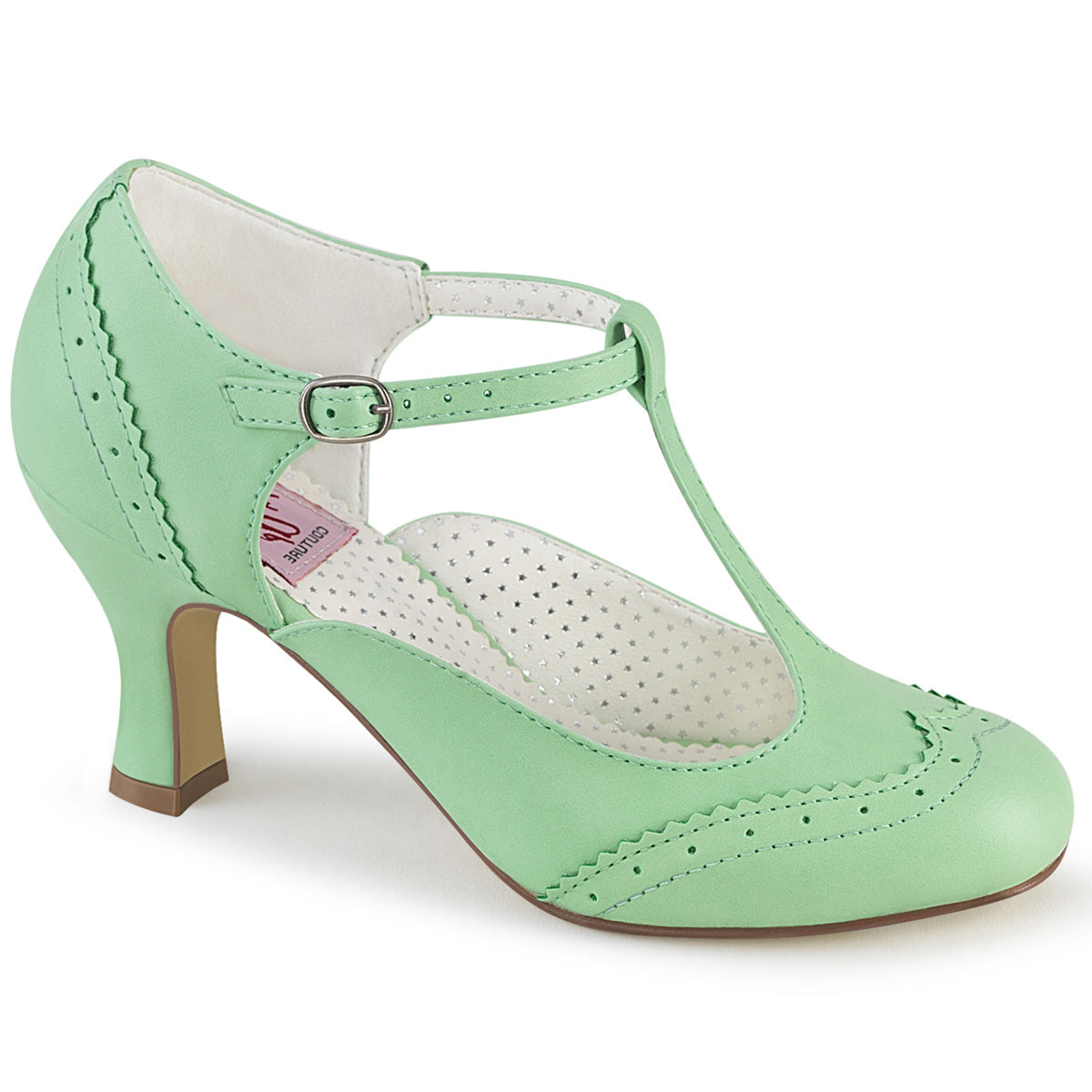 Pin Up Couture Pompes pour femmes FLAPPER-26 cuir fausse menthe