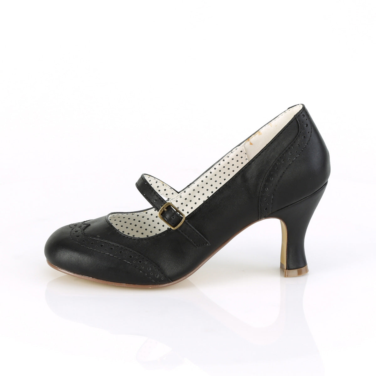 Pin Up Couture Pompes pour femmes FLAPPER-32 Blk Faux Cuir