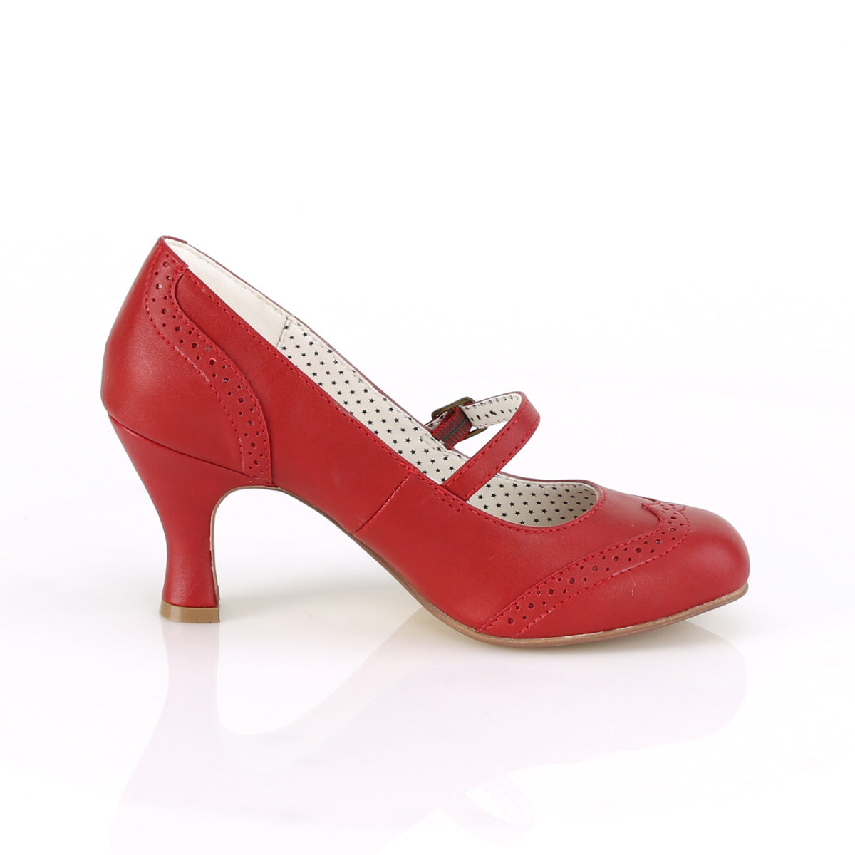 Pin Up Couture Womens Pumps FLAPPER-32 Red Faux Leather