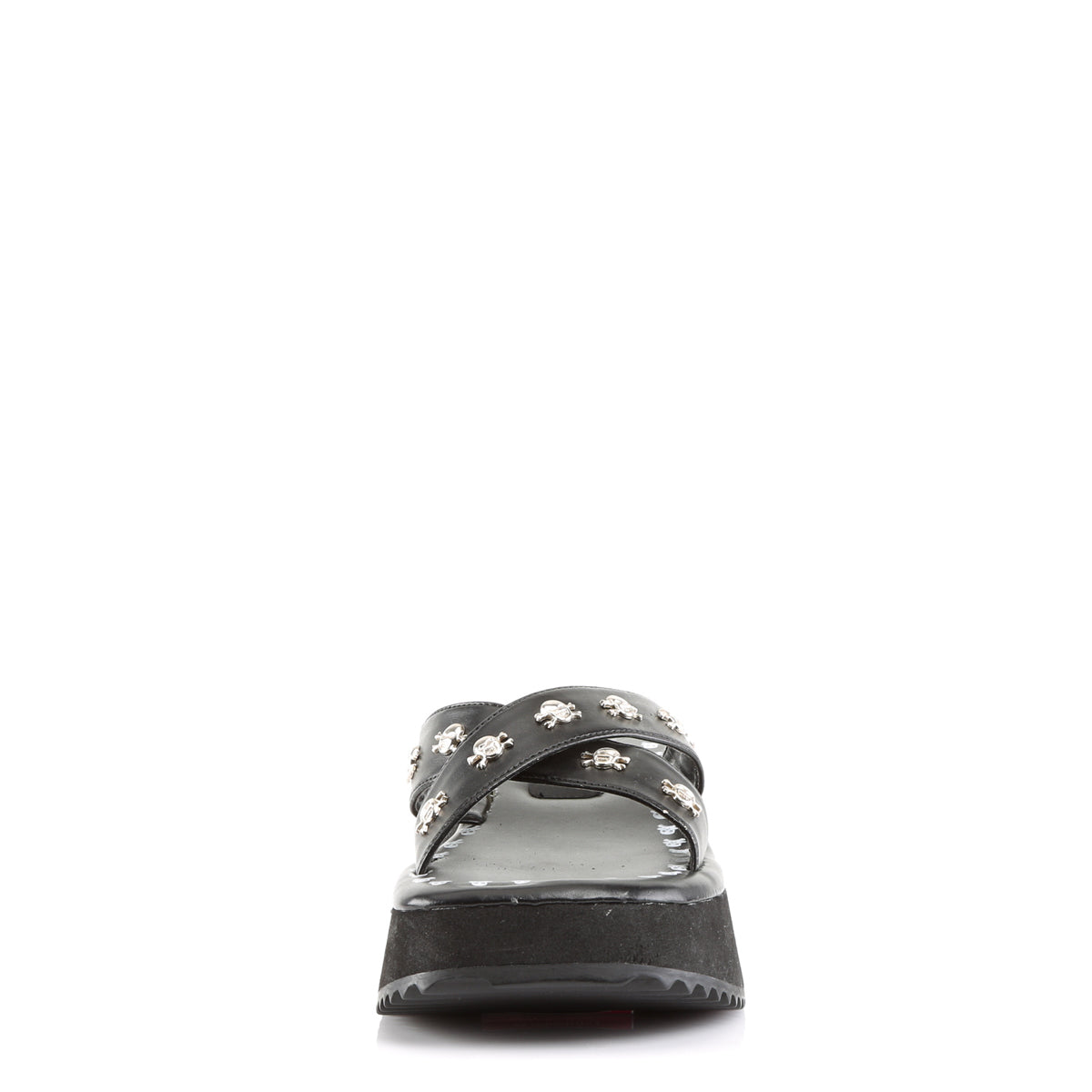 DemoniaCult Sandales féminines FLIP-05 Cuir végétalien BLK