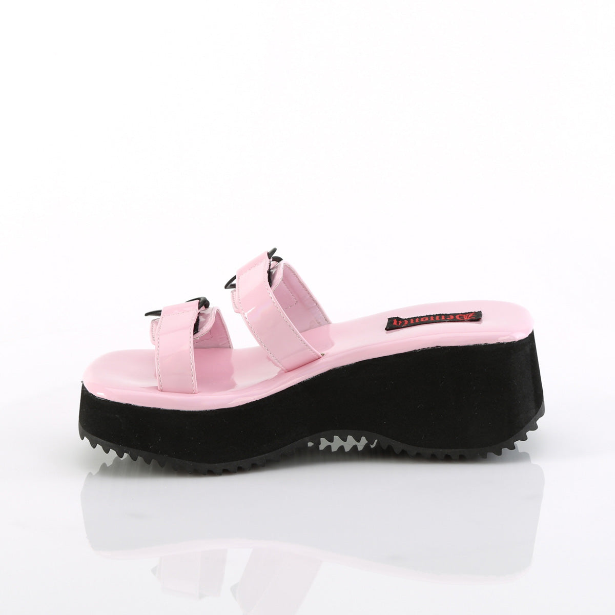 DemoniaCult Des sandales FLIP-12 B. Holo rose Pat