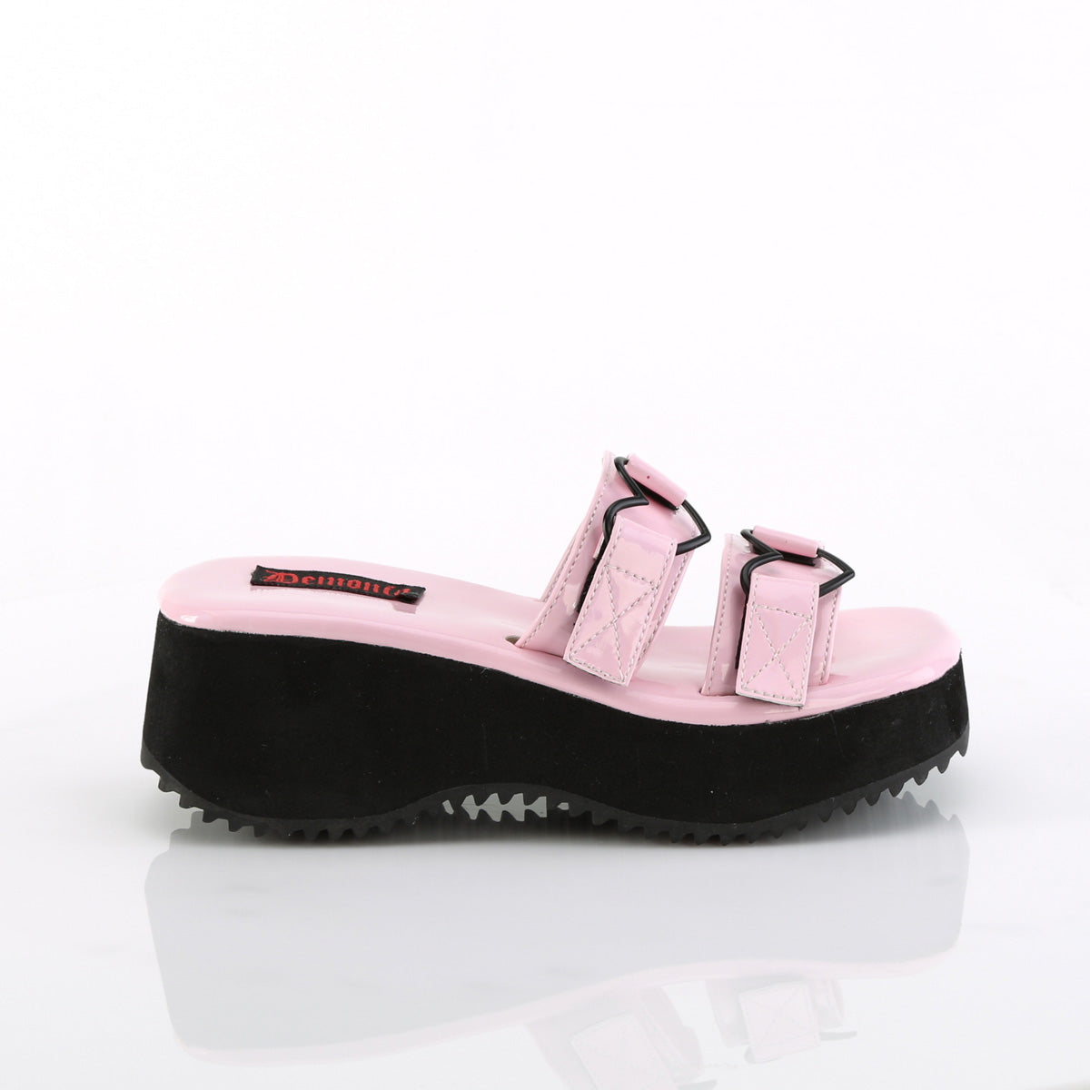 DemoniaCult Des sandales FLIP-12 B. Holo rose Pat