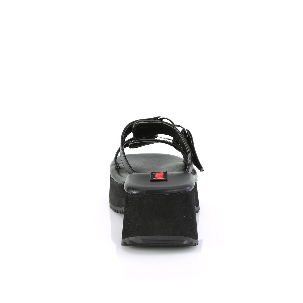 DemoniaCult Des sandales FLIP-12 Cuir végétalien BLK