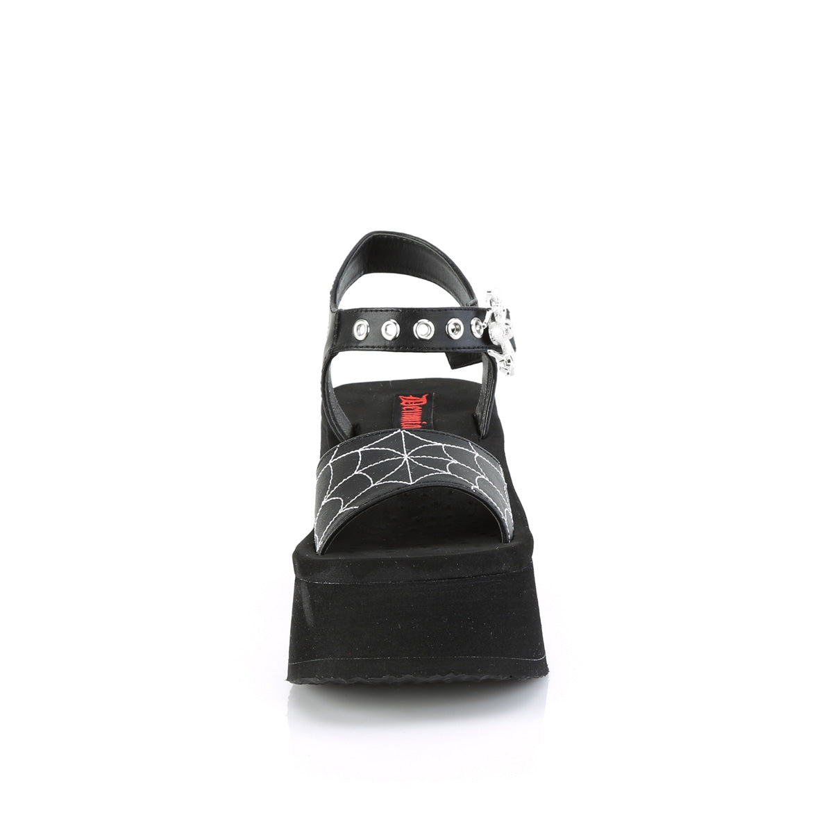 DemoniaCult Des sandales FUNN-10 cuir végétalien BLK