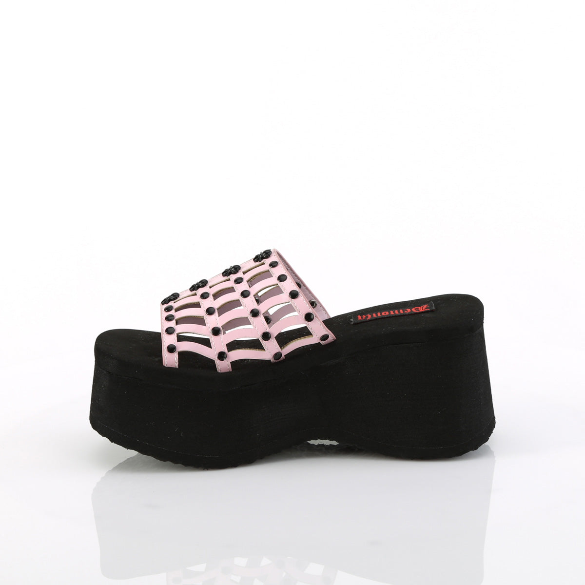 DemoniaCult Des sandales FUNN-13 B. Holo rose Pat
