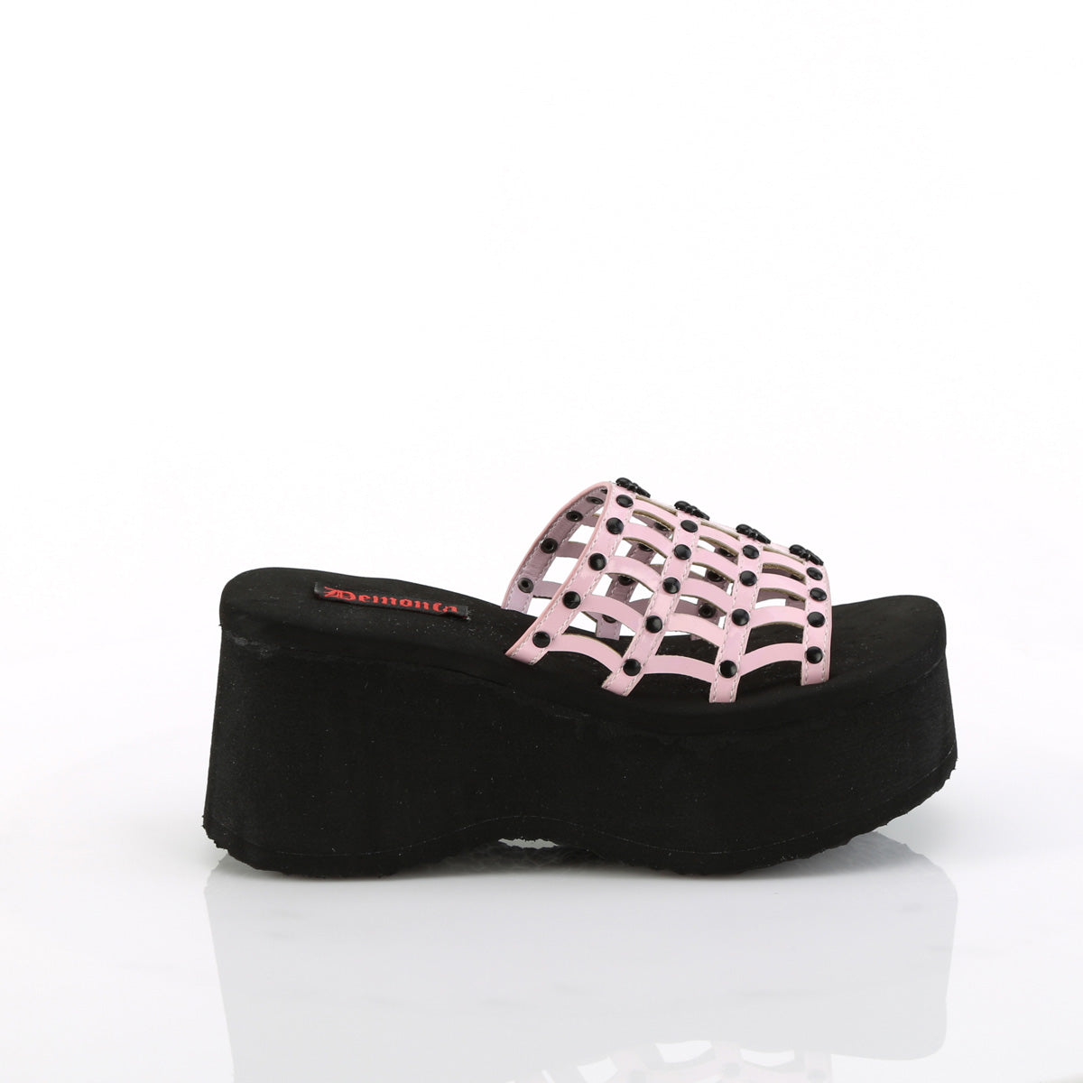 DemoniaCult Des sandales FUNN-13 B. Holo rose Pat