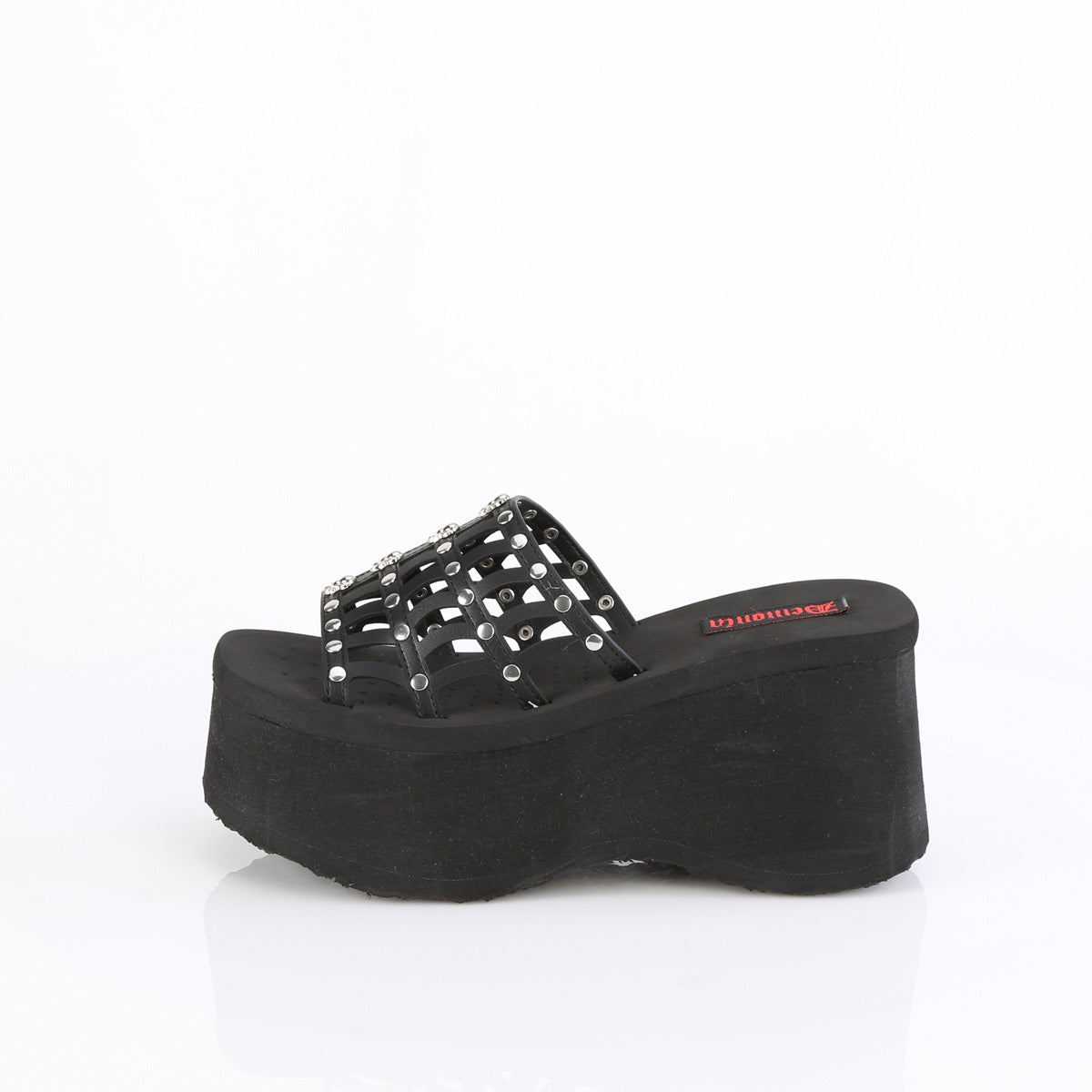 DemoniaCult Des sandales FUNN-13 Cuir végétalien BLK