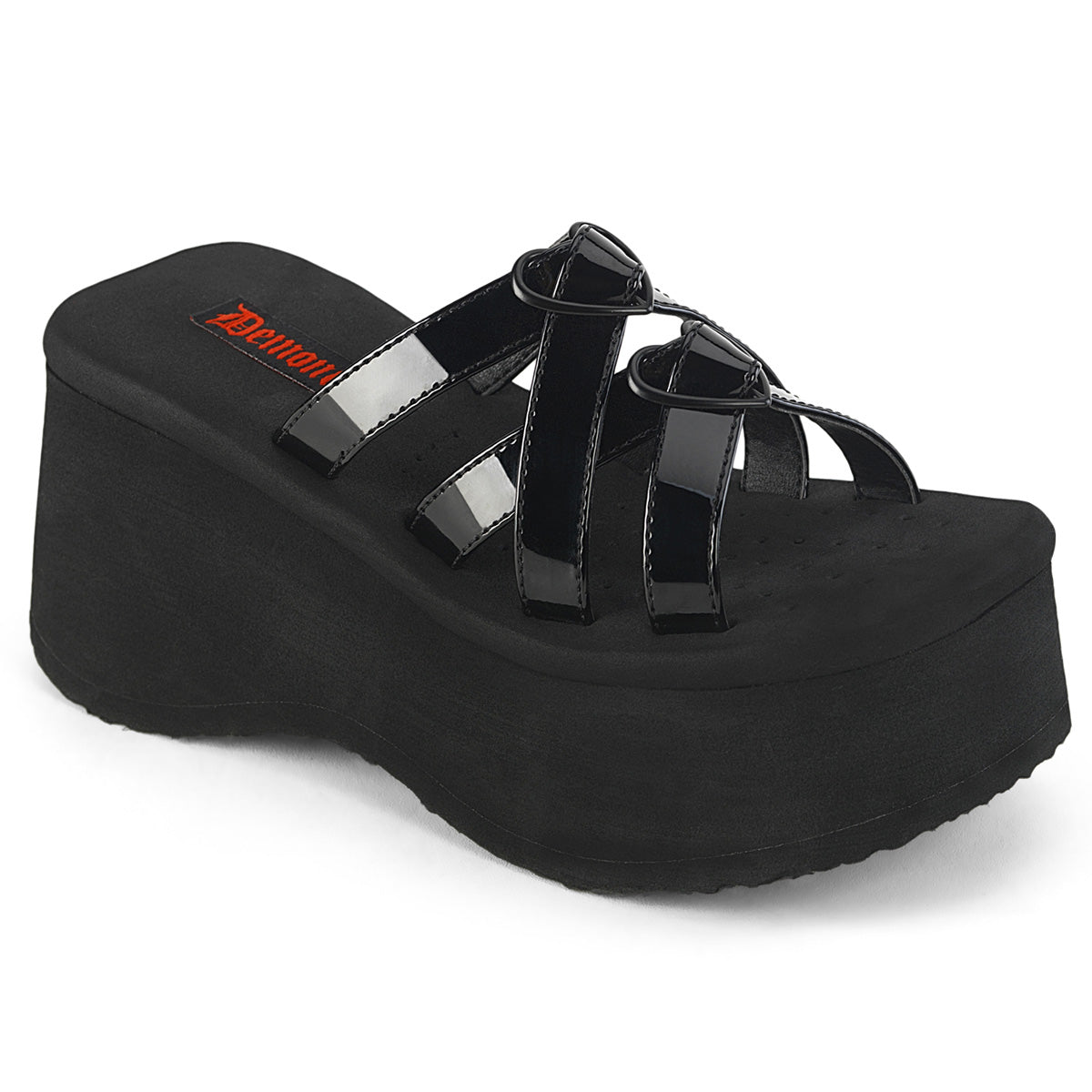 DemoniaCult Des sandales FUNN-15 blk pat