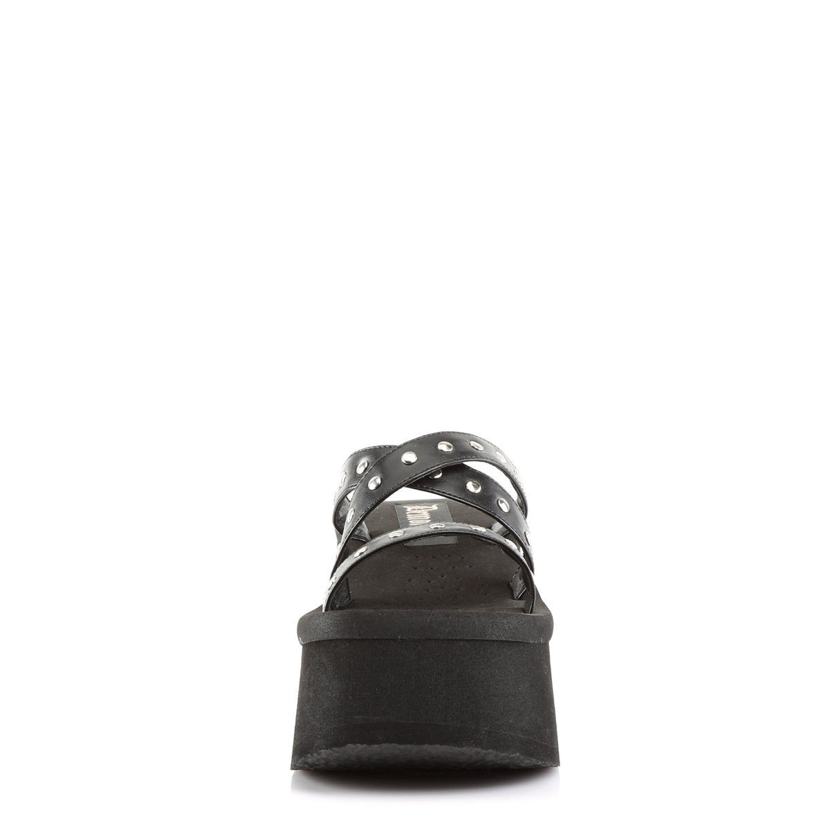 DemoniaCult Sandales féminines FUNN-19 Cuir végétalien BLK