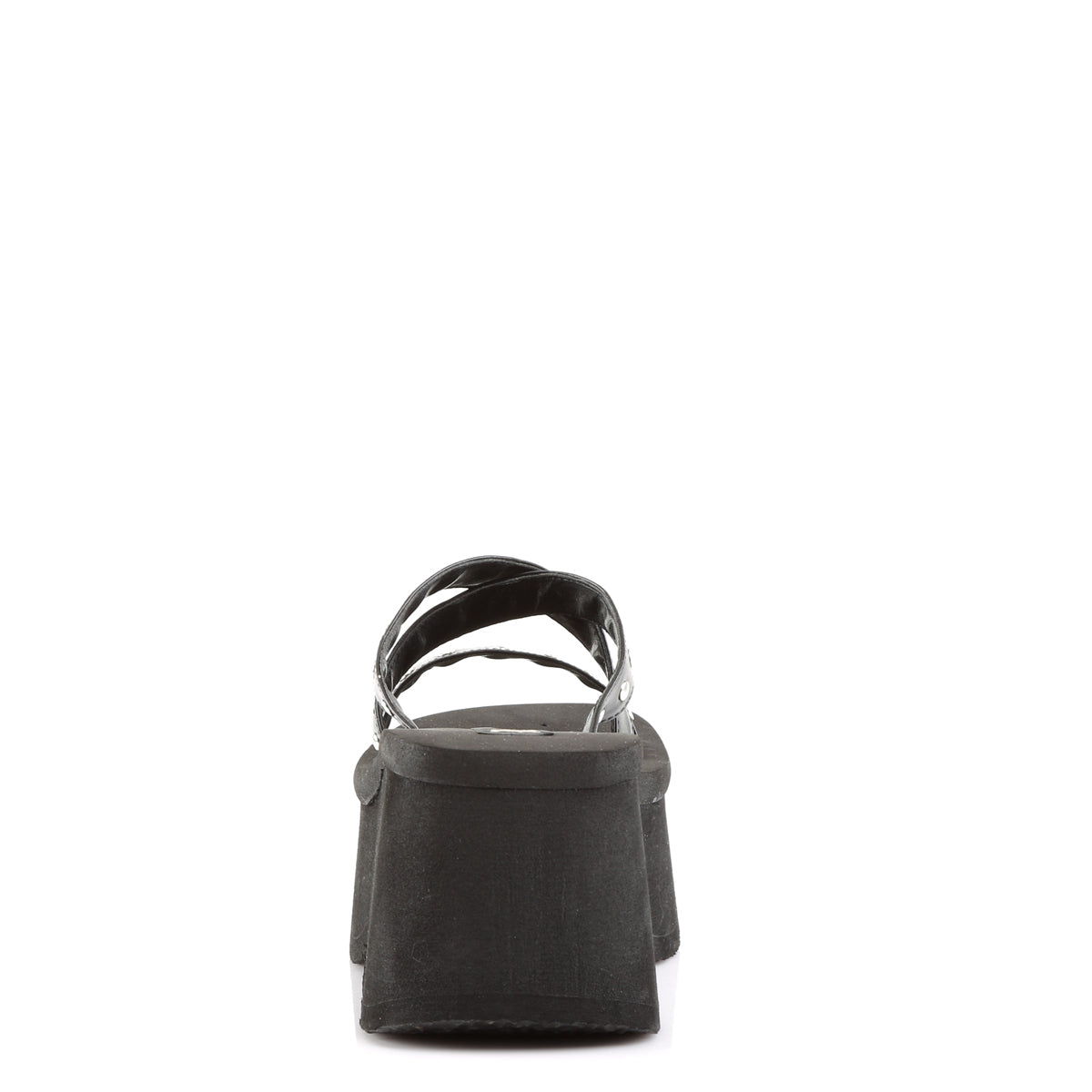 DemoniaCult Sandales féminines FUNN-19 Cuir végétalien BLK