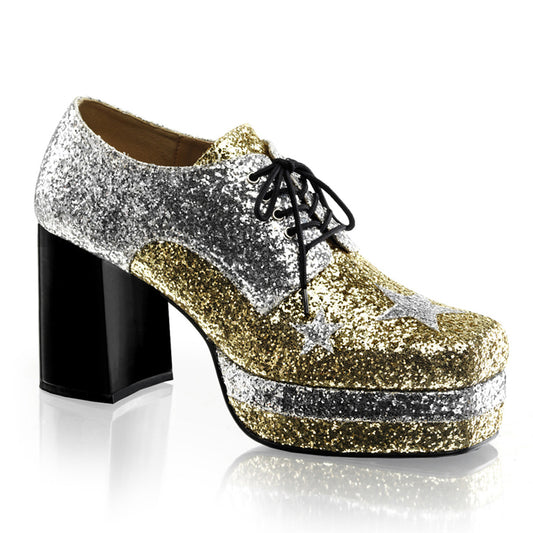 Funtasma Chaussure basse pour hommes GLAMROCK-02 Glitter SLV-Gold