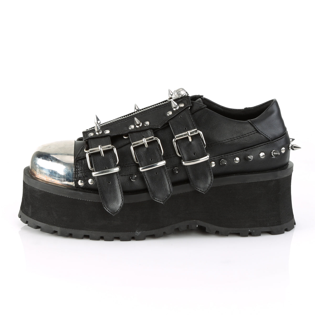 DemoniaCult Bottes pour hommes GRAVEDIGGER-03 Cuir végétalien BLK