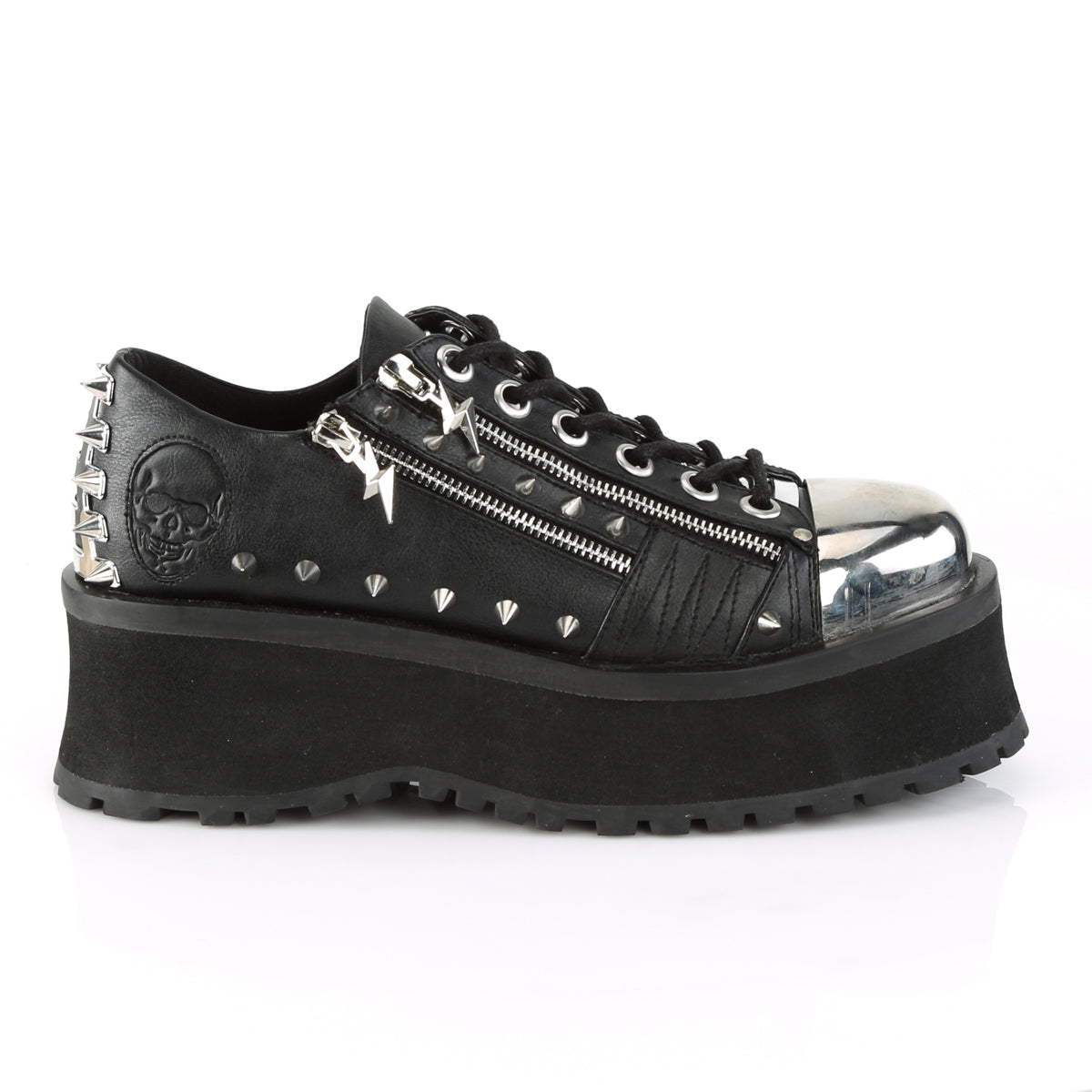 DemoniaCult Bottes pour hommes GRAVEDIGGER-04 Cuir végétalien BLK