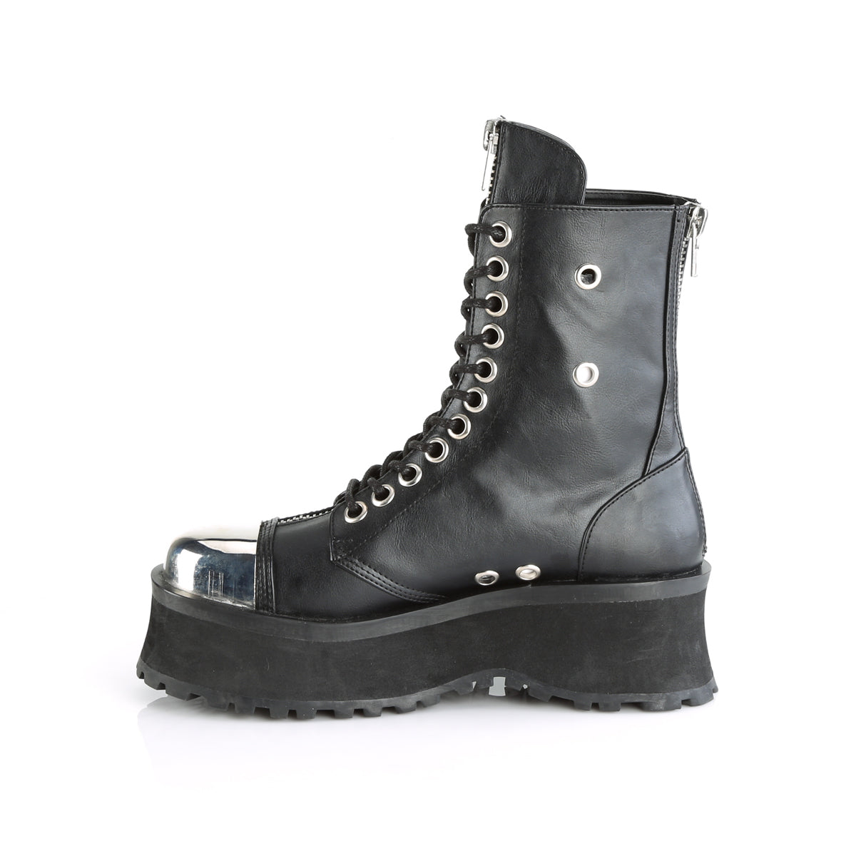 DemoniaCult Bottes pour hommes GRAVEDIGGER-10 cuir végétalien BLK