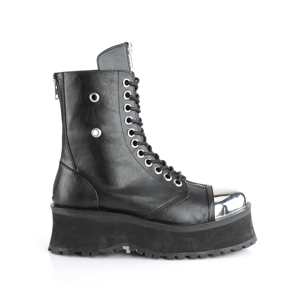 DemoniaCult Bottes pour hommes GRAVEDIGGER-10 cuir végétalien BLK