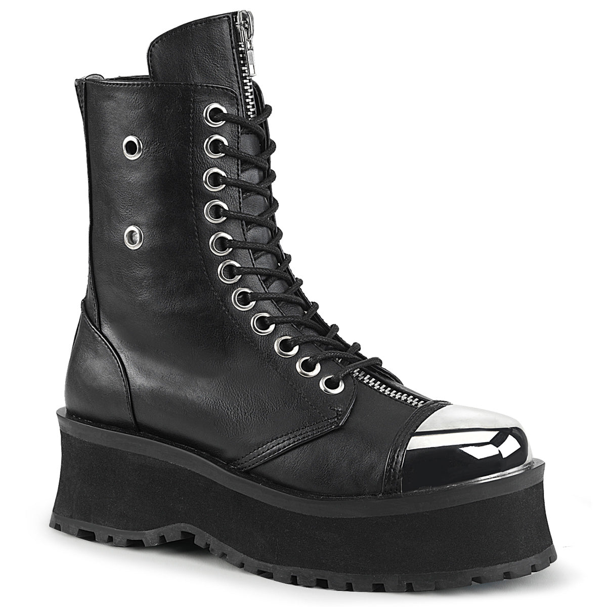 DemoniaCult Bottes pour hommes GRAVEDIGGER-10 cuir végétalien BLK