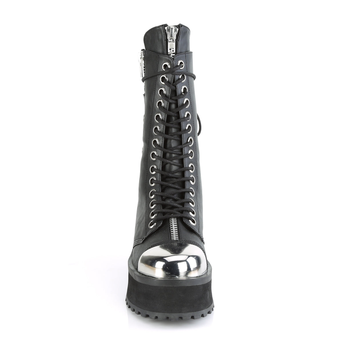 DemoniaCult Bottes pour hommes GRAVEDIGGER-14 Cuir végétalien BLK
