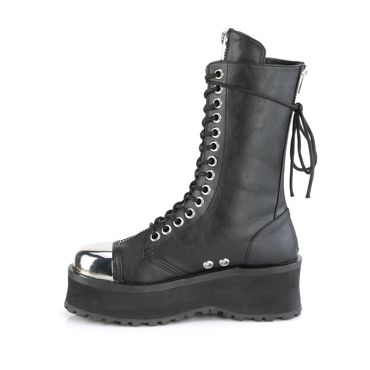 DemoniaCult Bottes pour hommes GRAVEDIGGER-14 Cuir végétalien BLK
