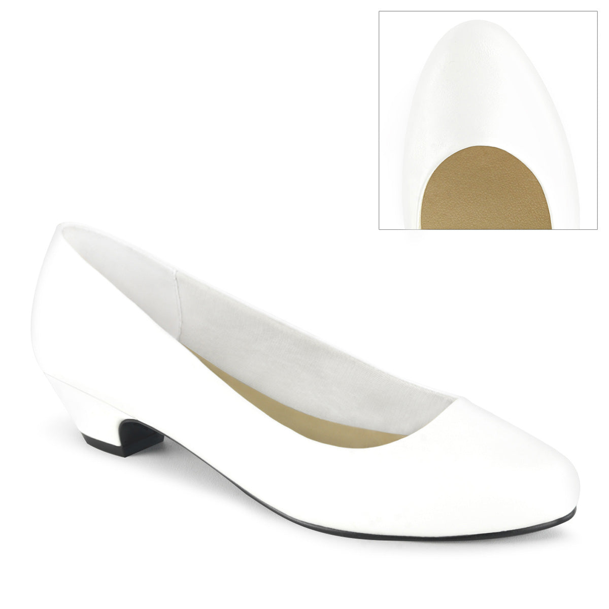 Pleaser Pink Label Pompes pour femmes GWEN-01 WHT FAUX CUIR