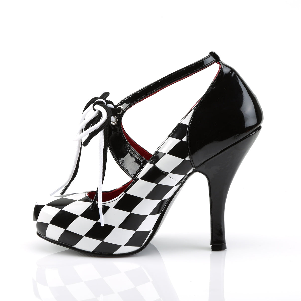 Funtasma Womens Pumps HARLEQUIN-03 Blk-Wht Pat-Checkers