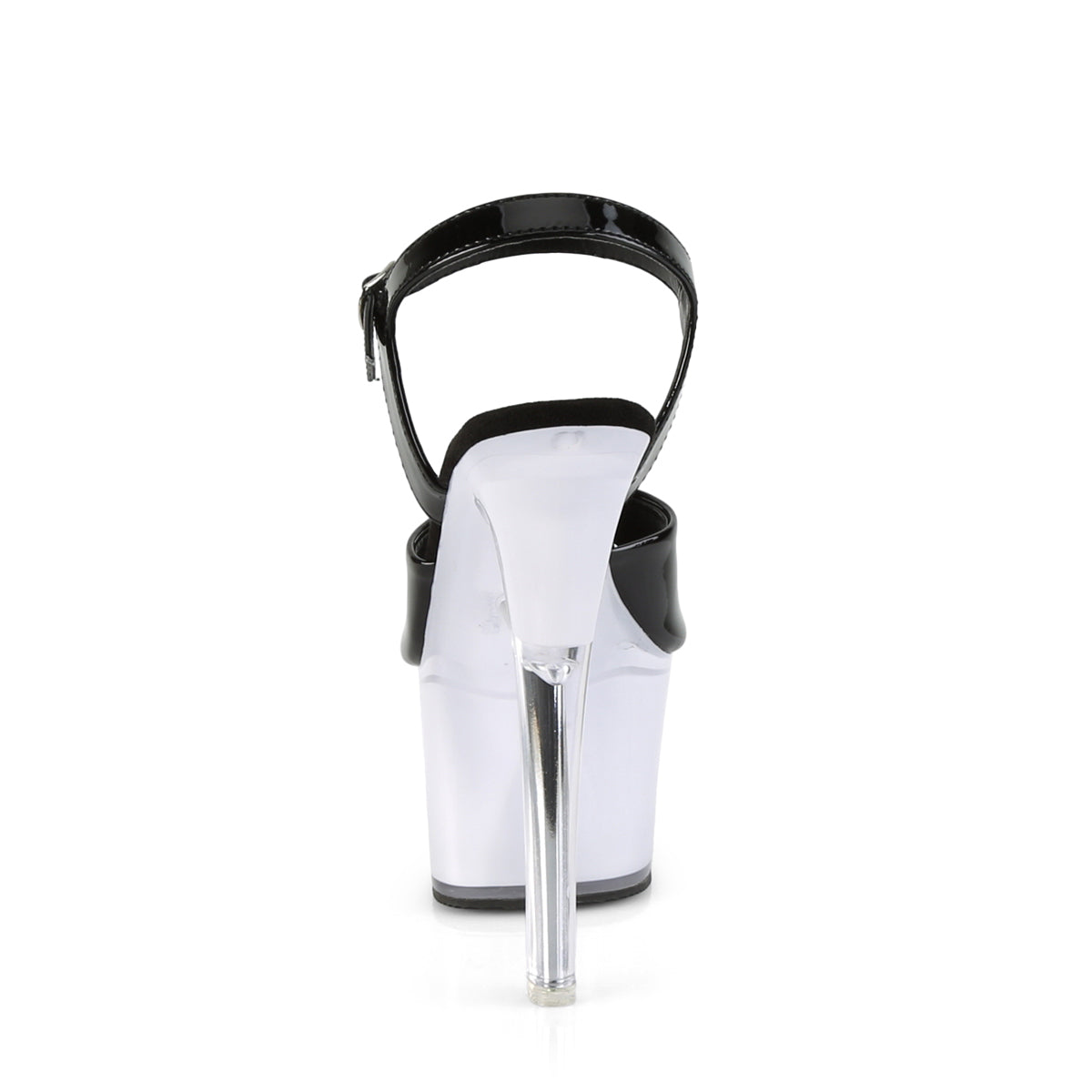 Pleaser Sandales pour femmes ILLUMINATOR-709 BLK PAT / GLOW WHITE