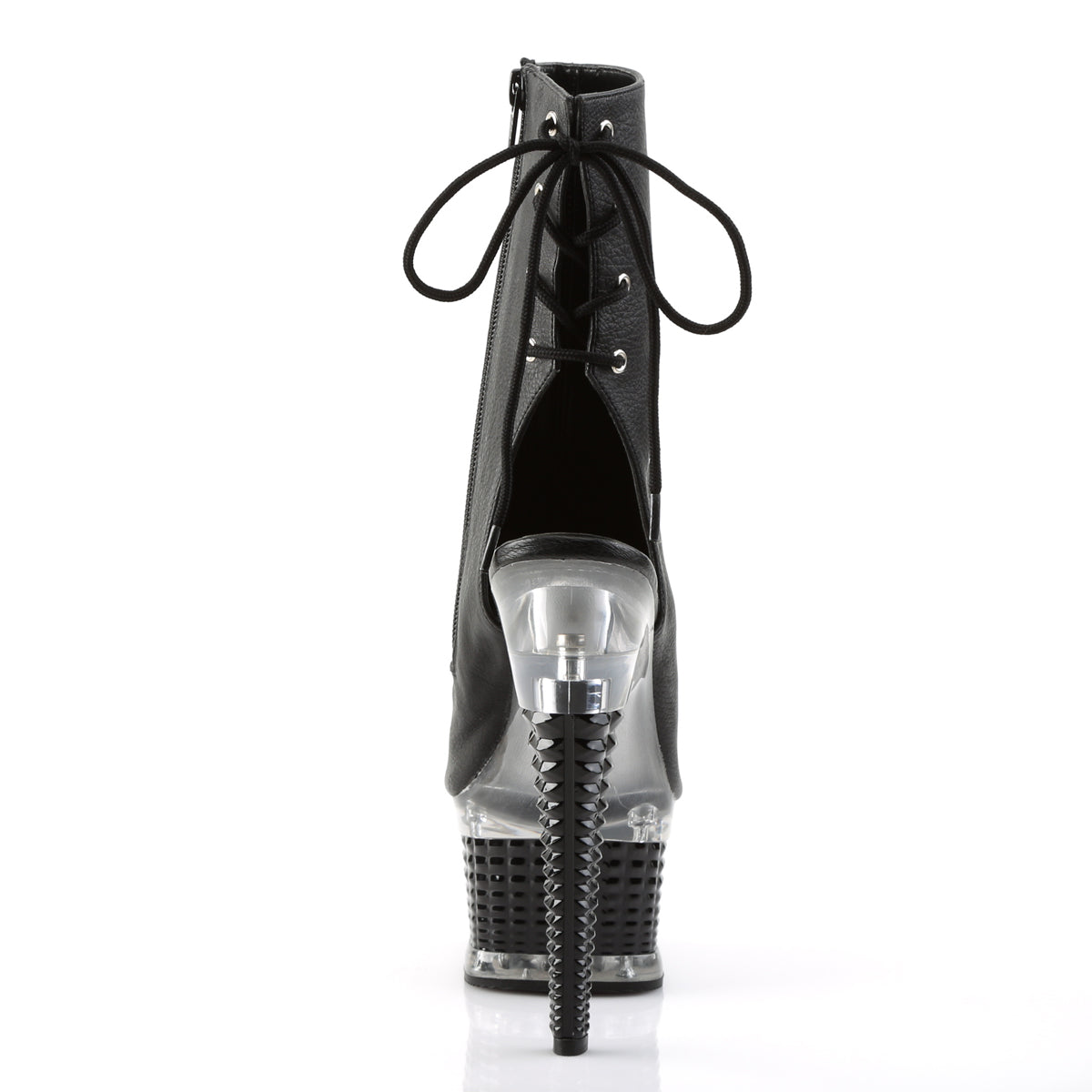 Pleaser Bottines pour femmes ILLUSION-1018 BLK FAUX CUIR / BLK MATTE