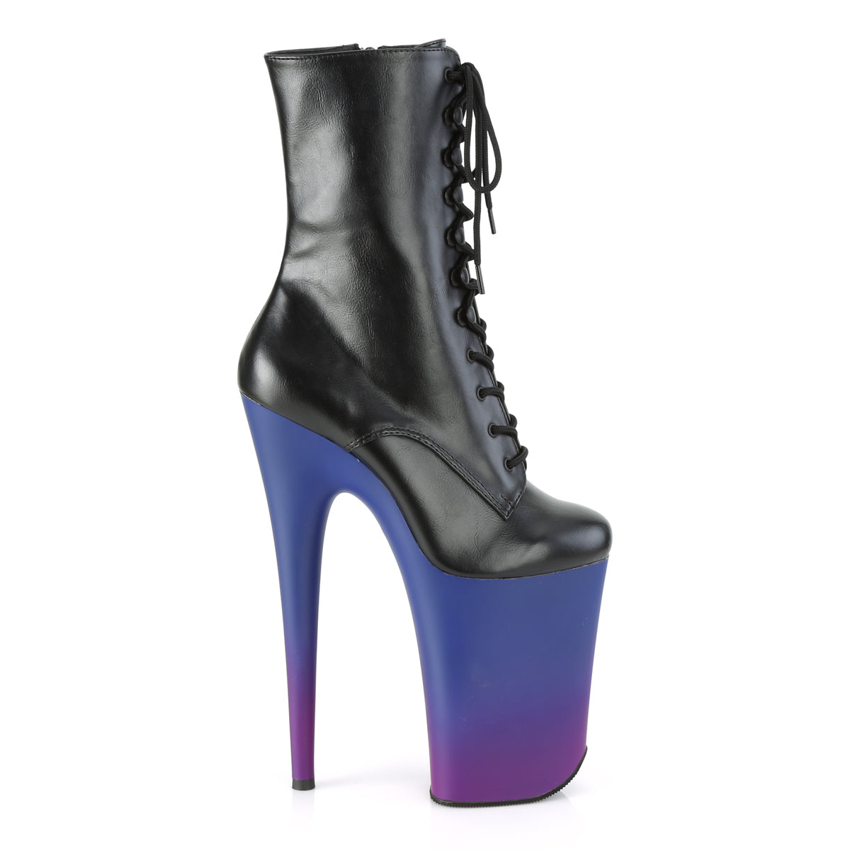 Pleaser Bottines pour femmes INFINITY-1020bp Blk Faux Cuir / Blue-Purple Ombre