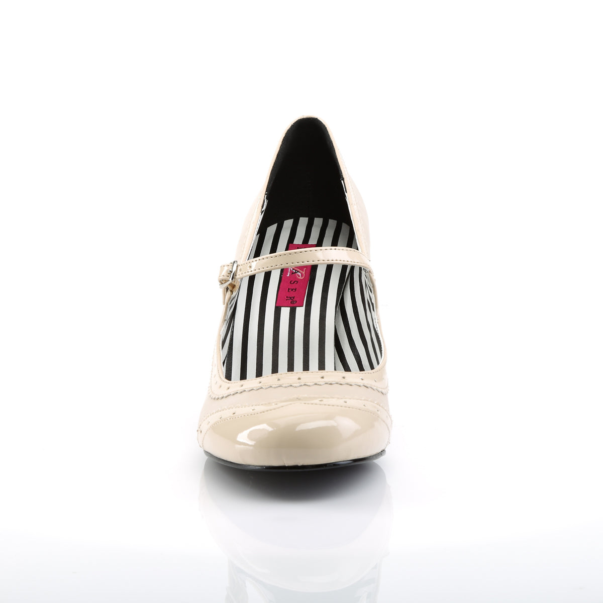 Pleaser Pink Label Pompes pour femmes JENNA-06 Crème Faux Cuir-Pat