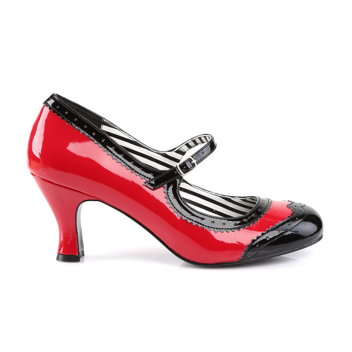 Pleaser Pink Label Pompes pour femmes JENNA-06 Red-Blk Pat