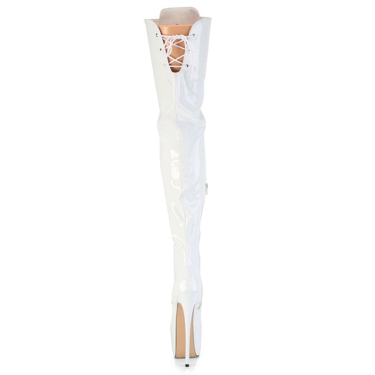 Pleaser Women's Platform Shoes JUBILANT-4012 Wht Str. Pat