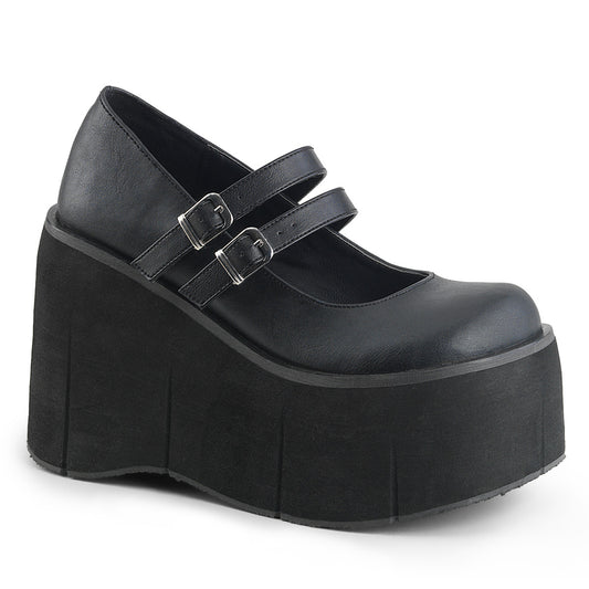 DemoniaCult Pompes pour femmes KERA-08 Cuir végétalien BLK