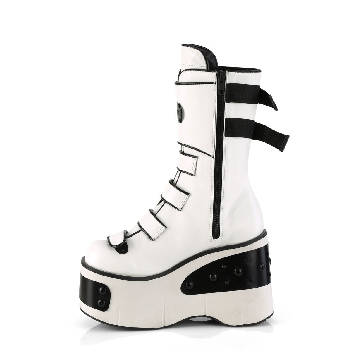 DemoniaCult Boots KERA-108 Wht Vegan Leather