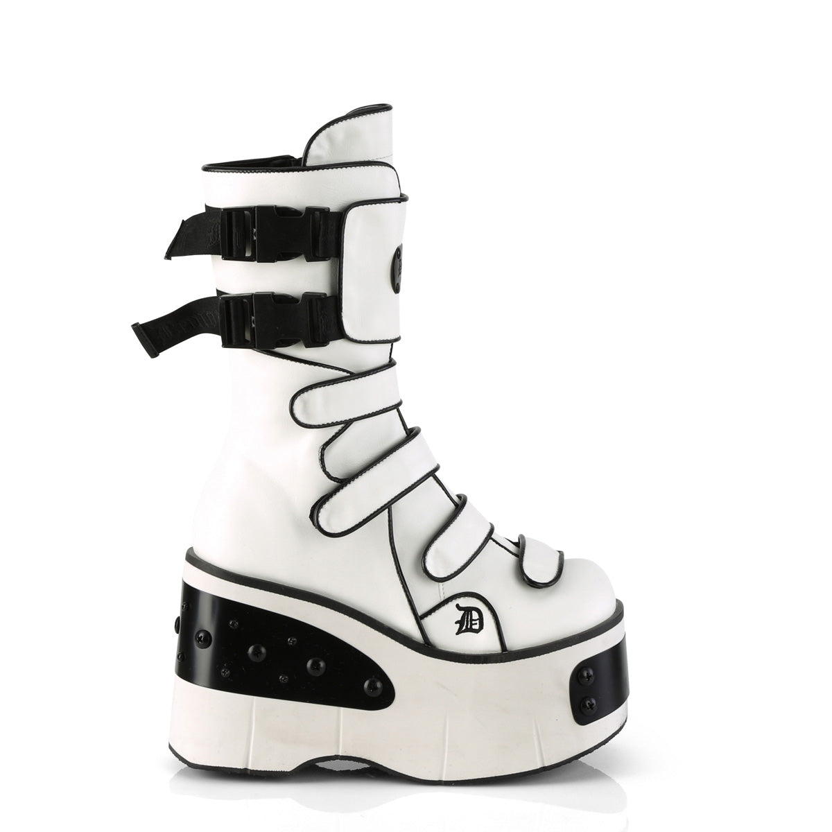 DemoniaCult Boots KERA-108 Wht Vegan Leather