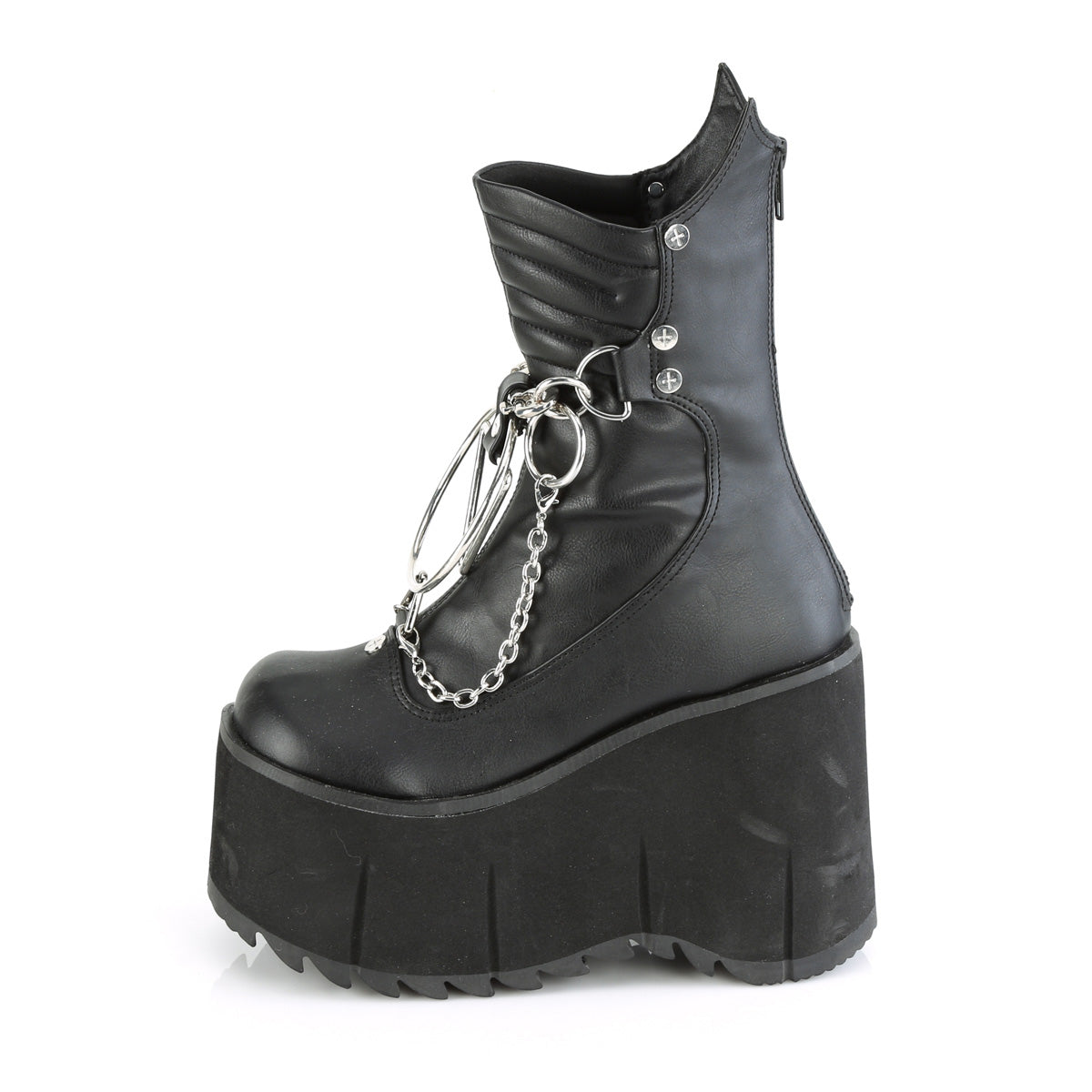 DemoniaCult Bottines KERA-130 Cuir végétalien BLK