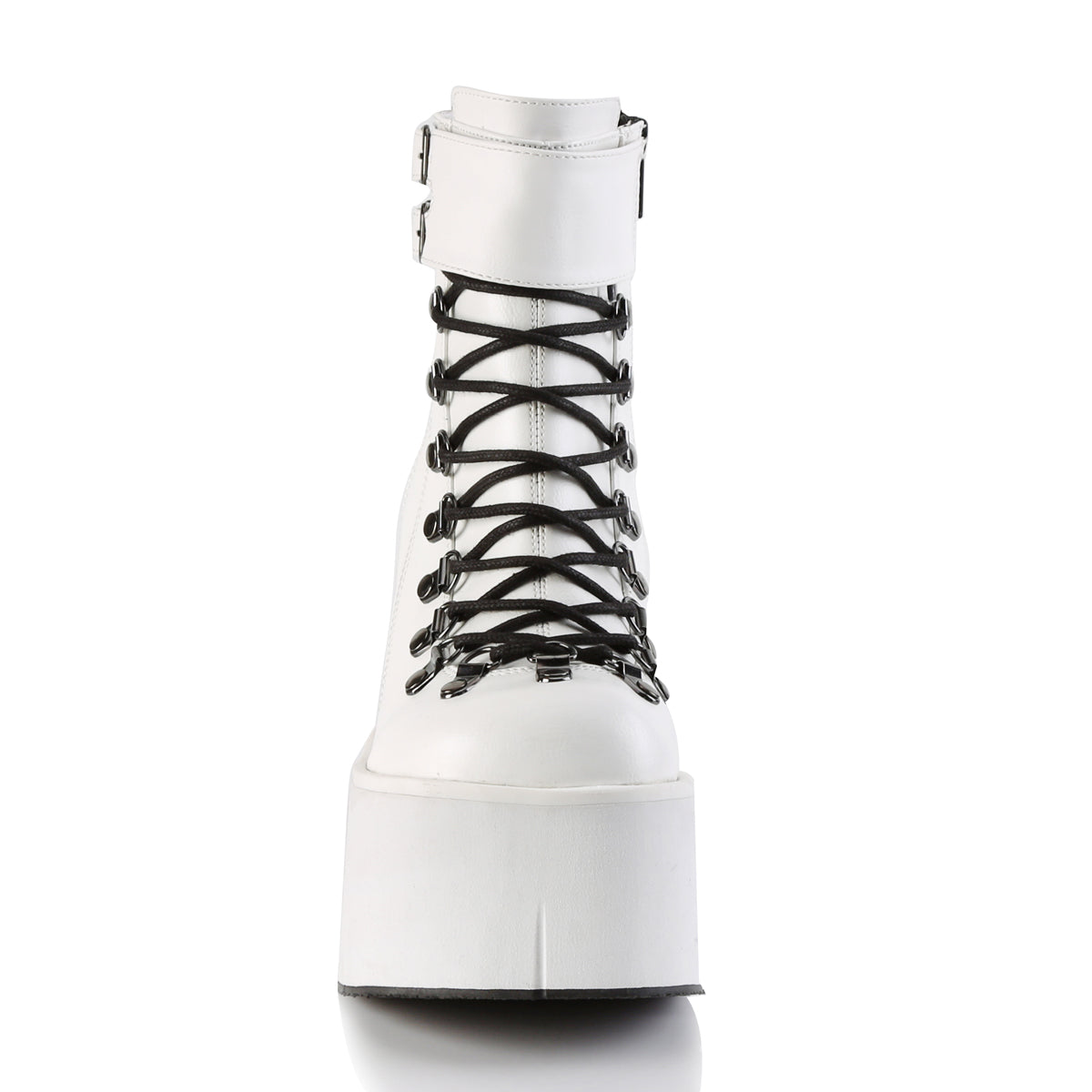 DemoniaCult Bottes de cheville des femmes KERA-21 Wht Vegan Leather