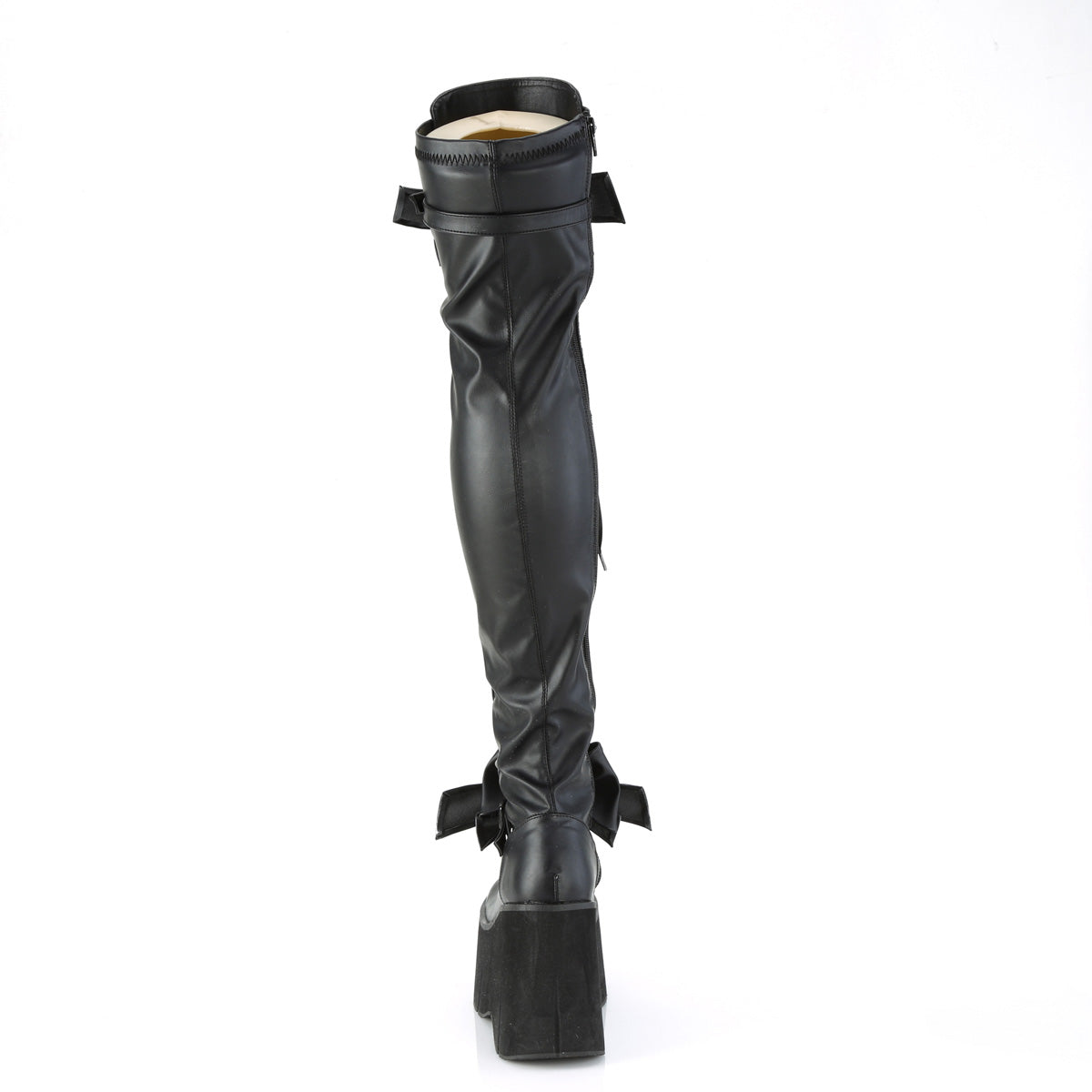 DemoniaCult Bottes de femmes KERA-303 Cuir végétalien BLK Stretch