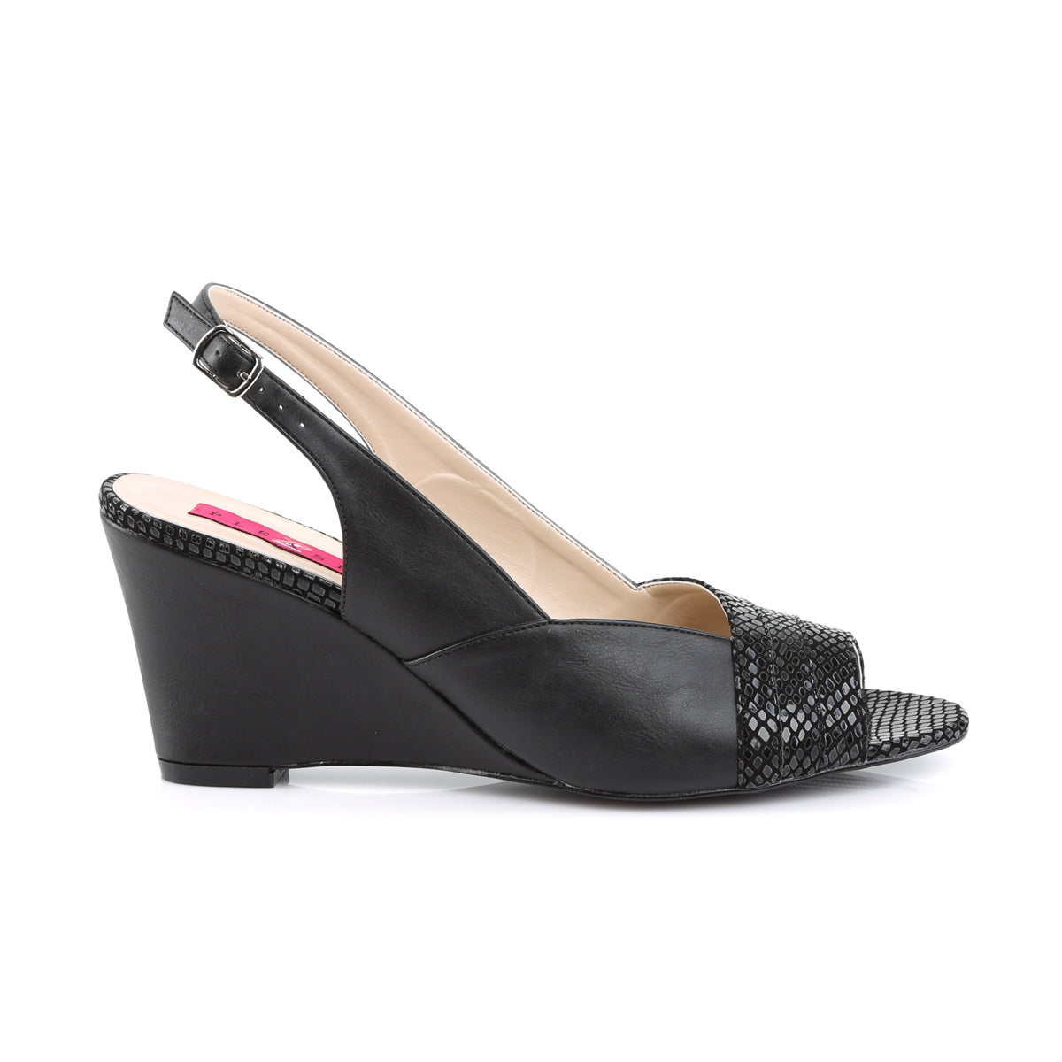 Pleaser Pink Label Pompes pour femmes KIMBERLY-01SP Blk Faux Cuir