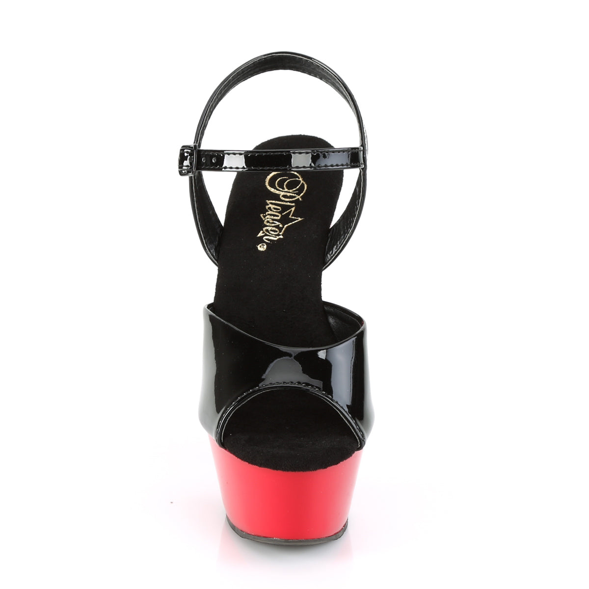 Pleaser Sandales pour femmes KISS-209 blk pat / rouge