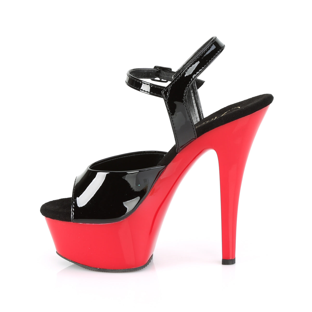 Pleaser Sandales pour femmes KISS-209 blk pat / rouge