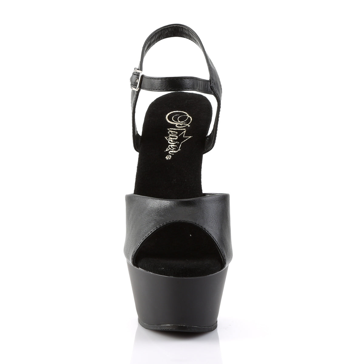 Pleaser Sandales pour femmes KISS-209 BLK FAUX CUIR / BLK MATTE