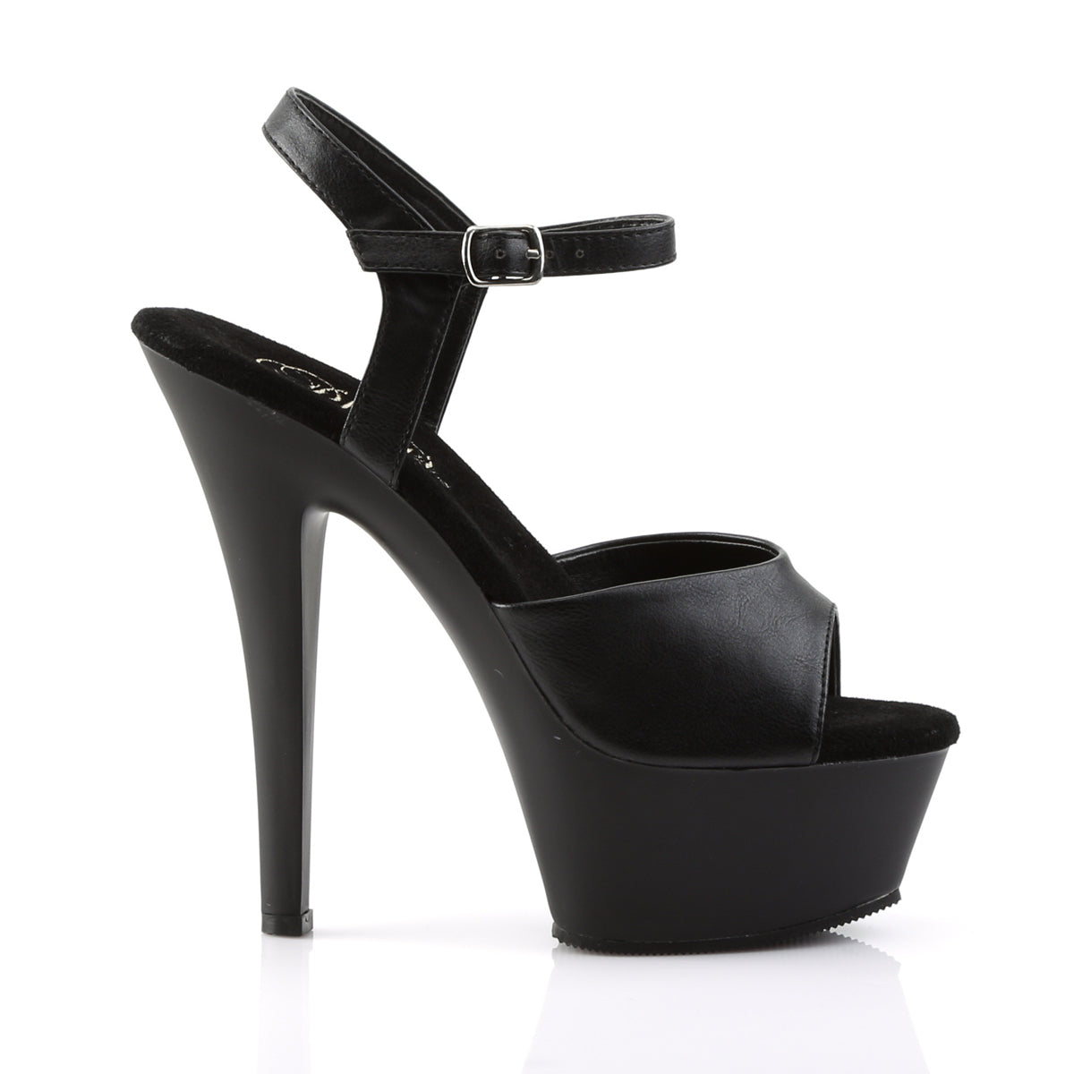 Pleaser Sandales pour femmes KISS-209 BLK FAUX CUIR / BLK MATTE