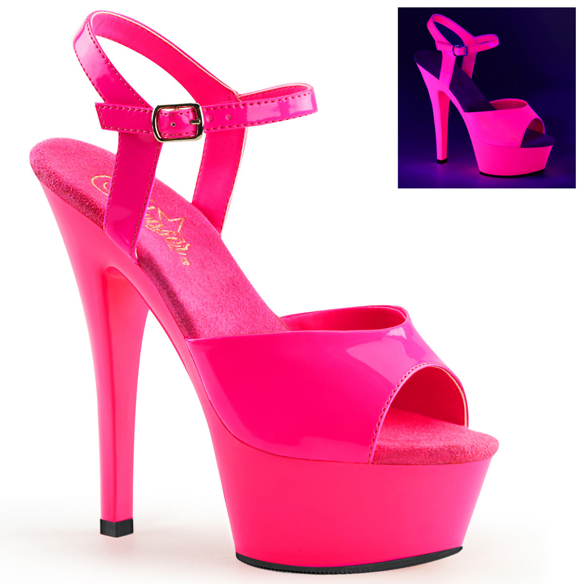 Pleaser Sandales pour femmes KISS-209udu néon H. rose / h. Rose