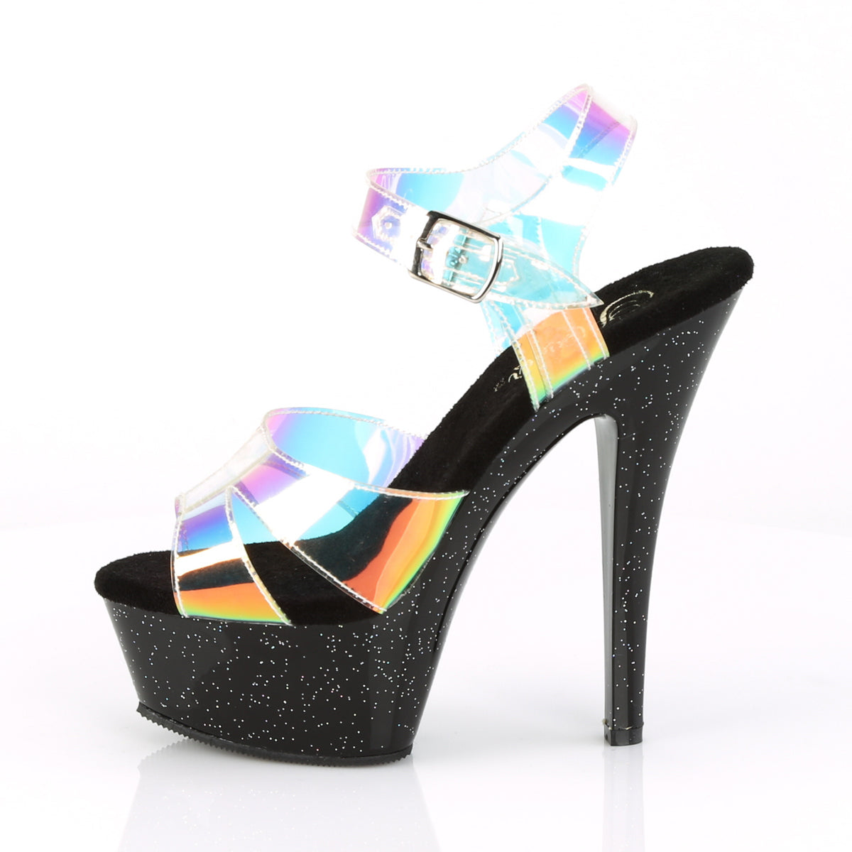 Pleaser Womens Sandals KISS-220MMR Magic Mirror TPU/Blk