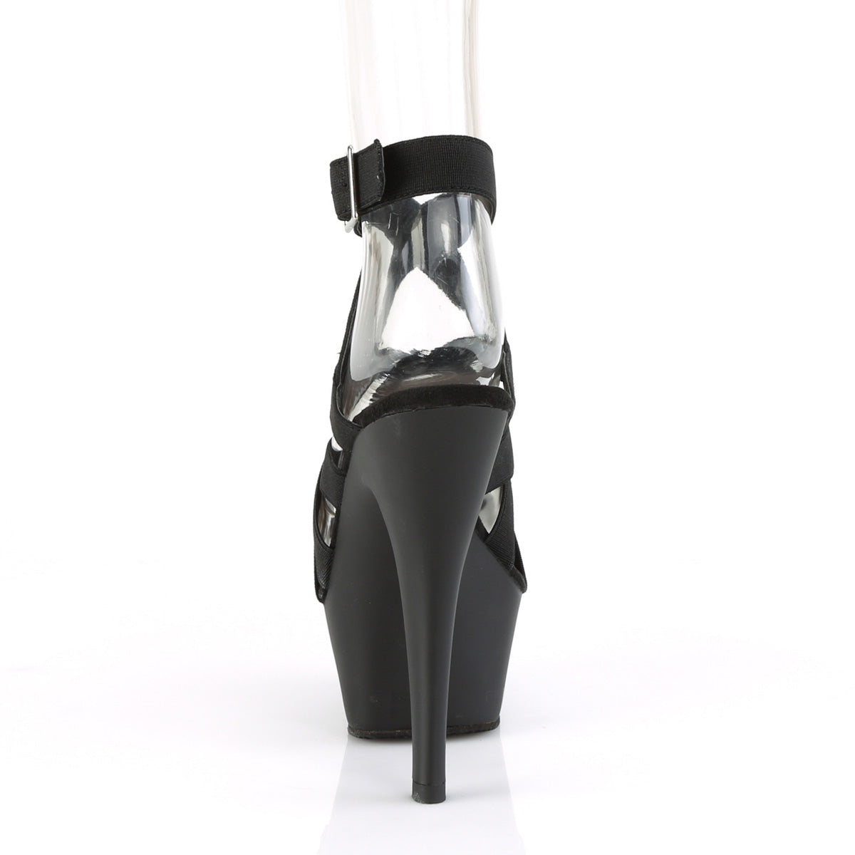 Pleaser Sandales pour femmes KISS-241 BLK BANDE ELASTIQUE / BLK MATTE