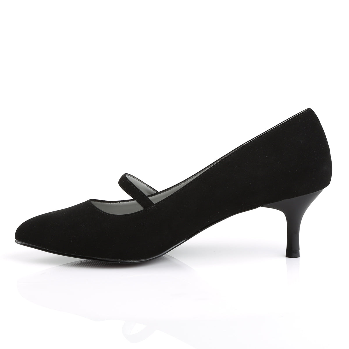 Pleaser Pink Label Womens Pumps KITTEN-03 Blk Nubuck