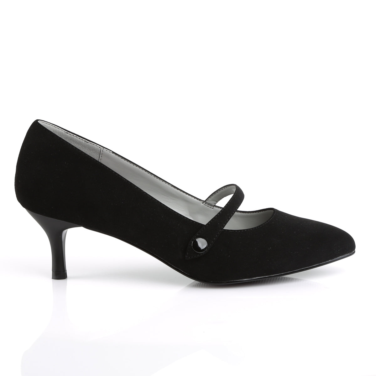 Pleaser Pink Label Womens Pumps KITTEN-03 Blk Nubuck