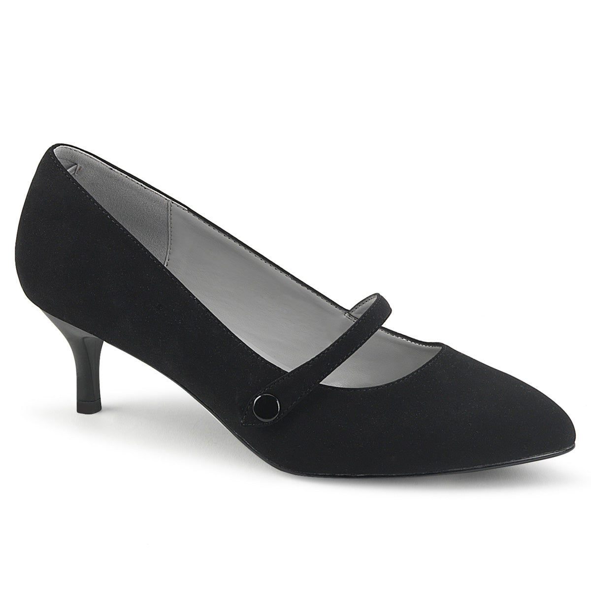 Pleaser Pink Label Womens Pumps KITTEN-03 Blk Nubuck